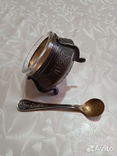 Штоф 2-шт лфз. Солонка мельхиор. СССР