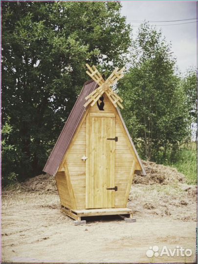 Дачный туалет деревянный прямоугольник эри 371