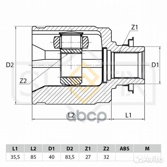 Шрус внутренний перед лев ST1118 sufix