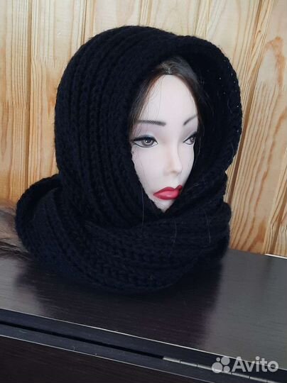 Вязаный объёмный двойной снуд