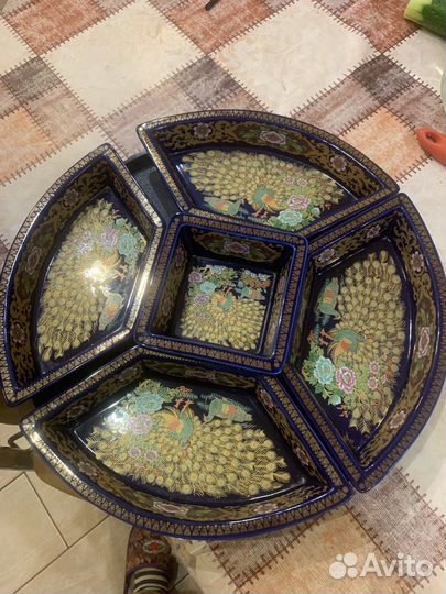 Компактная салатница для 5 блюд, вращающаяся