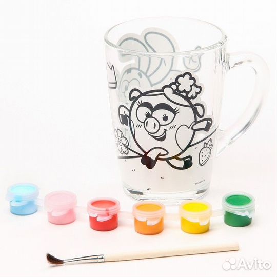 Роспись стеклянной кружки 