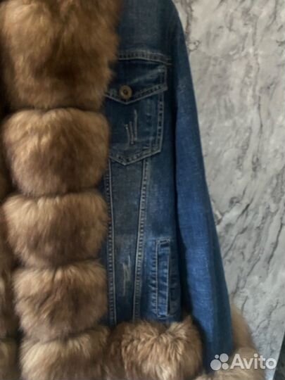 Джинсовка с мехом песца