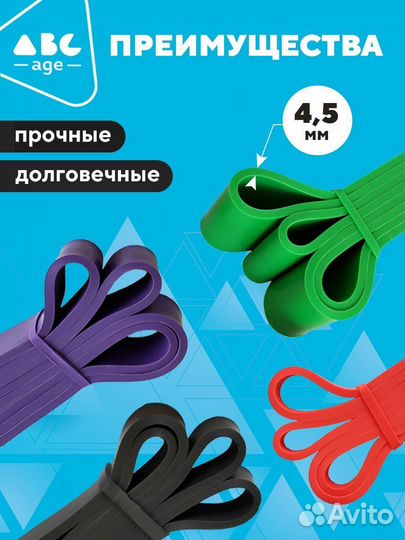 Резинка для тренировок эспандер ленточный 4 штуки