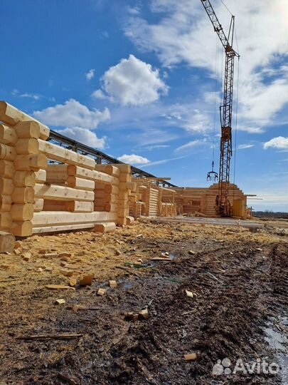 Рубка сруба под дом из лафета