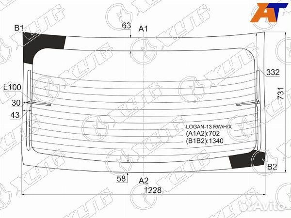 Стекло заднее renault logan stepway