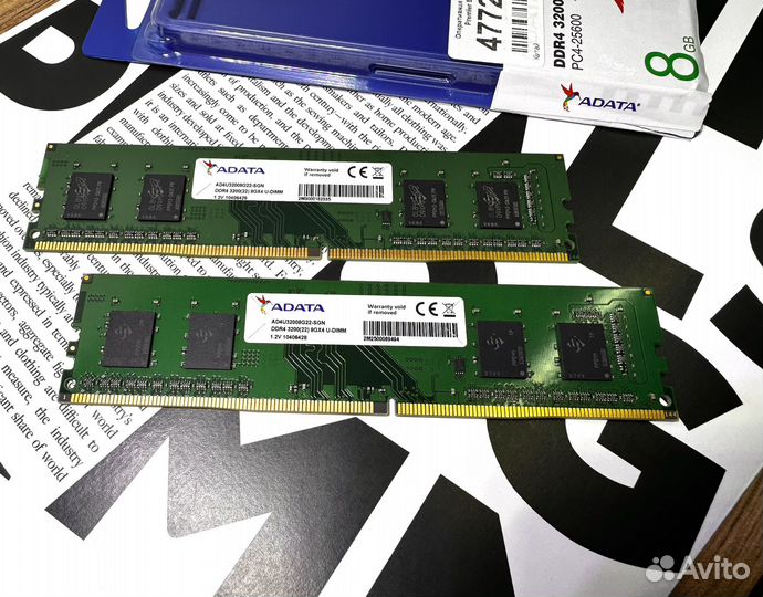 Оперативная память Adata DDR4 2x8gb 3200Mhz