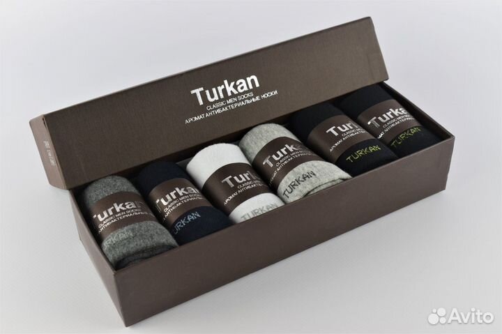 Turkan Носки мужские в коробке, набор 6 пар