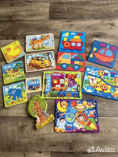 Деревянные пазлы вкладыши