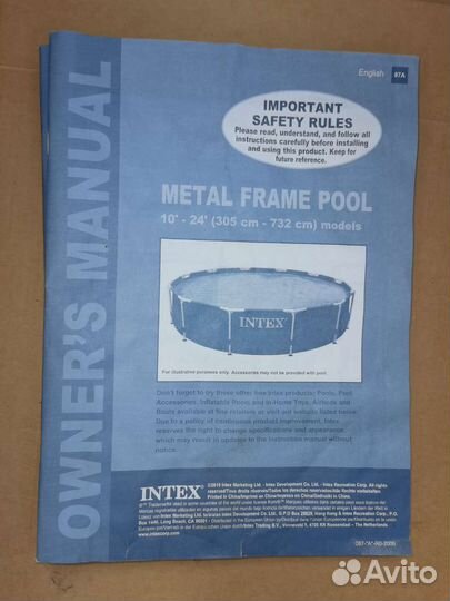 Каркасный бассейн intex круглый 5м3 б/у