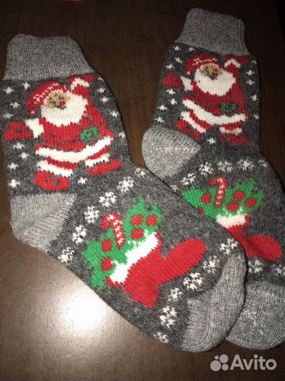 Носки шерстяные вязаные