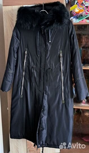 Парка-пуховик зимняя 46-48 длинная