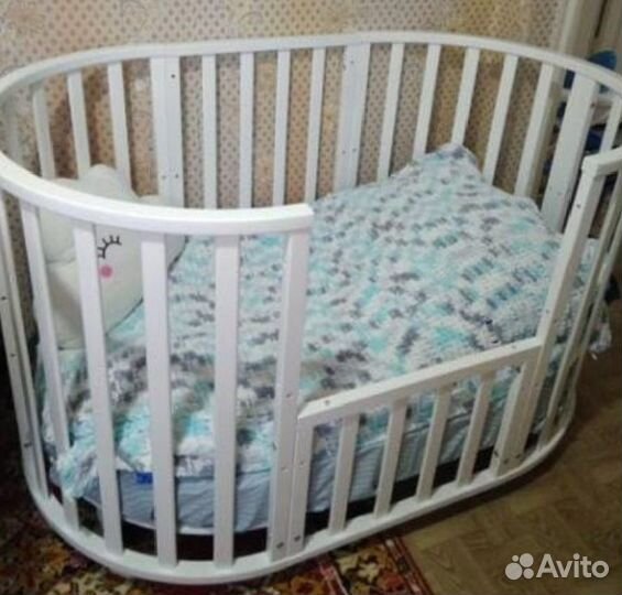 Детская кроватка с маятником круглая/овальная