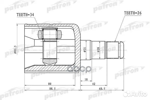 ШРУС внутренний левый 26x31x34 volkswagen passa