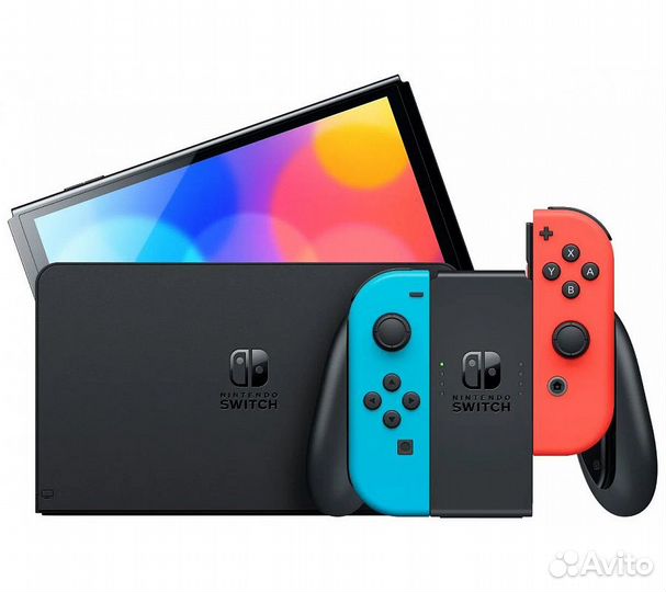 Игровая приставка Nintendo Switch oled 64 Гб, неон