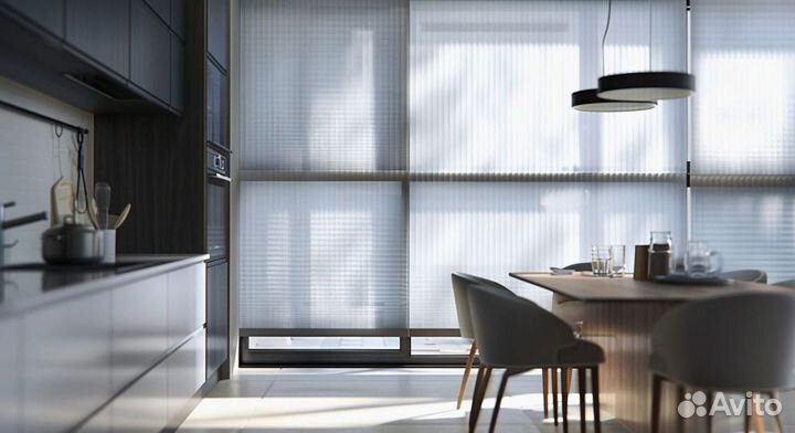 Шторы плиссе с электроприводом