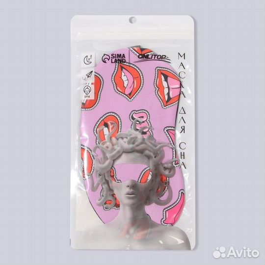 Маска для сна «губки», 19 9,5 см, резинка одинарна