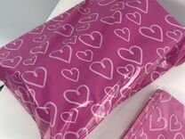 Курьерские пакеты почтовые сердечки розовые 100шт