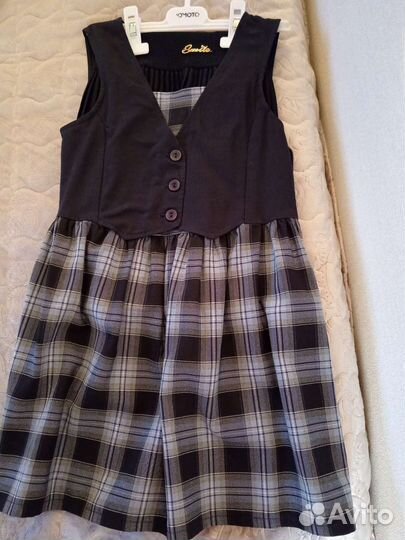 Школьная форма синяя клетка