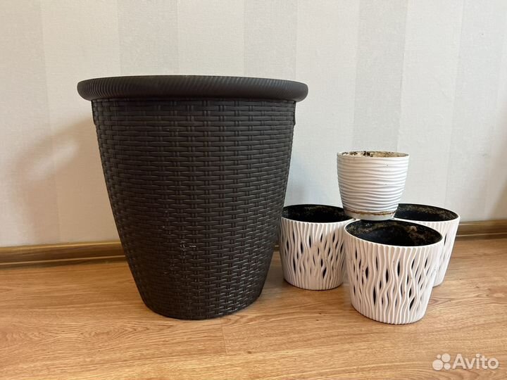 Набор кашпо для цветов (пластик) 5шт