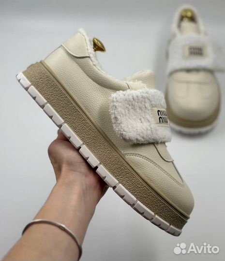 Полуботинки miu miu c мехом