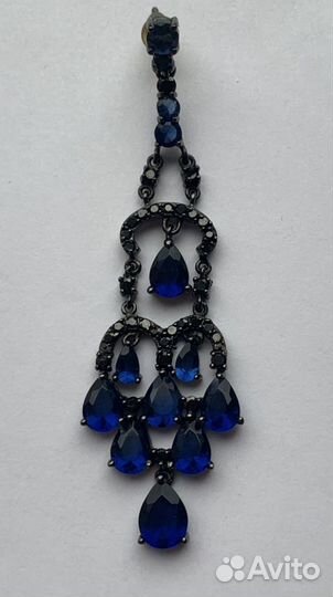 Серебряные серьги с сапфирами