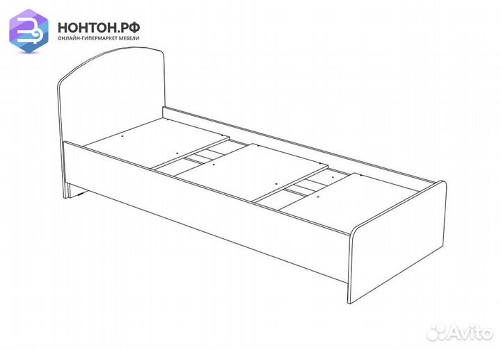Кровать Мартина графит / дуб крафт