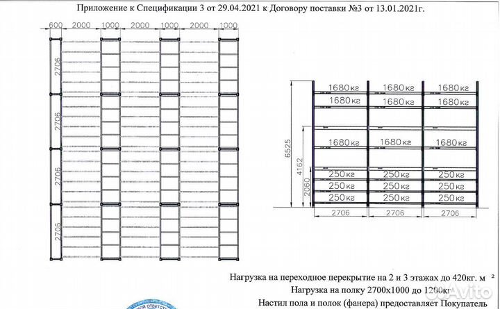 Новый мезонин на рамах не смонтированный