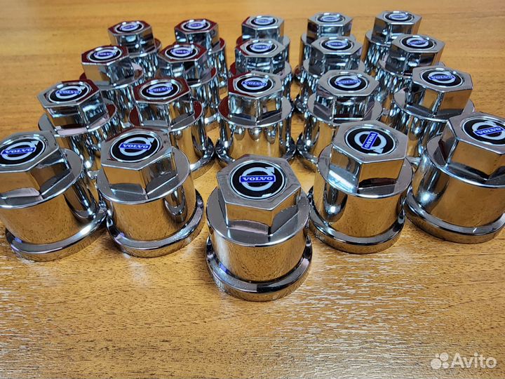 Вольво Колпак 22.5 К-кт 20шт Хром пластик 32мм