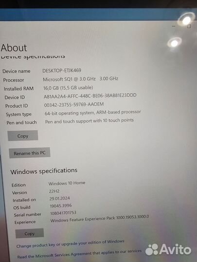 Microsoft surface pro x 16 1 tb