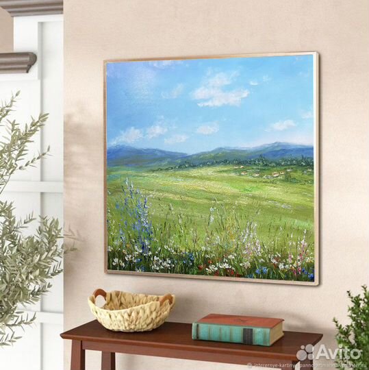 Картина деревенский пейзаж Лето в деревне