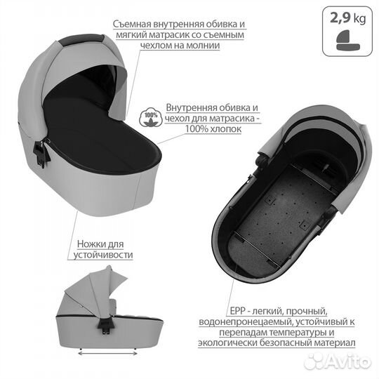 Детская коляска 2 в 1 Bebetto Flavio PRO 01 CZM