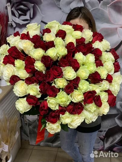 Букеты гиганты, розы 301шт, розы 101шт, розы 51шт