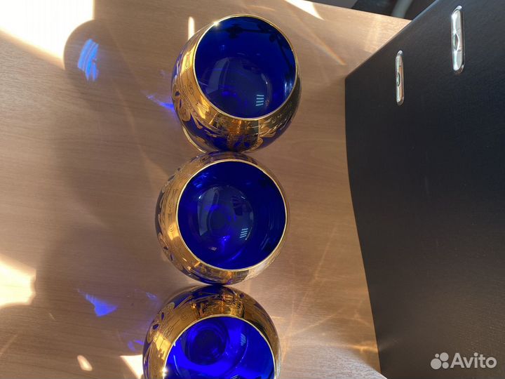Бокал фужер хрусталь италия золото 24К