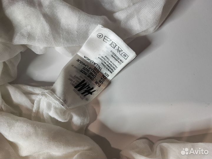 Женский шарф труба белый H&M 90*120 см