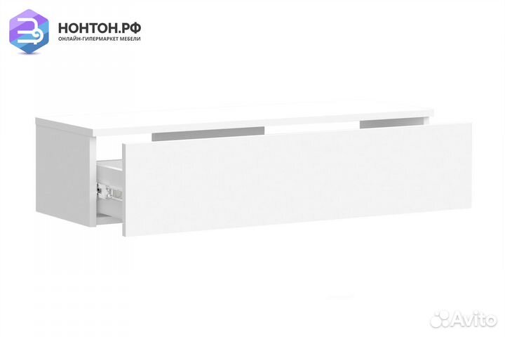 Тумба подвесная Челси белый глянец / белый