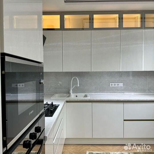 Кухонный гарнитур угловой. Кухня прямая