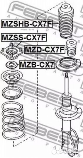 Febest mzshb-CX7F Пыльник переднего амортизатора