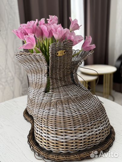 Кашпо -Башмак из ротанга