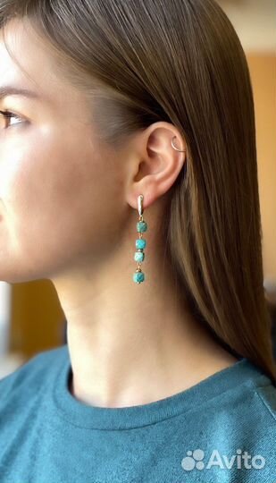 Серьги из бирюзы
