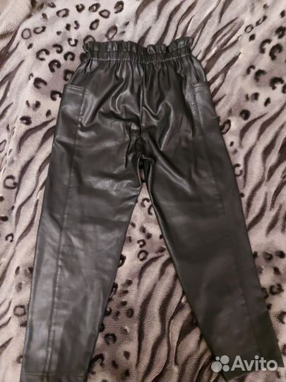 Кожаные брюки zara