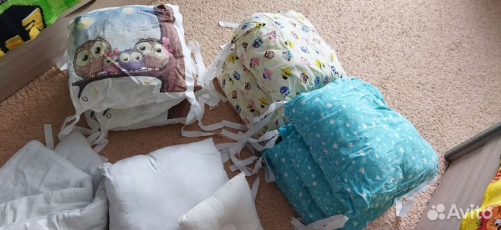 Бортики в детскую кроватку с одеялом бу