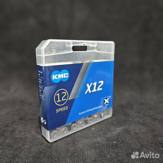 Цепь KMC X12 Silver-black, 12 ск., 126 зв., с замк