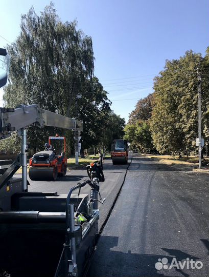 Асфальтирование, укладка асфальтная крошка