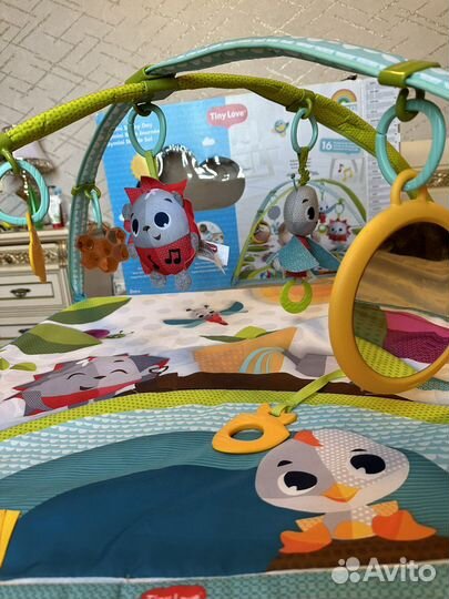 Развивающий коврик tiny love + дуга с игрушками