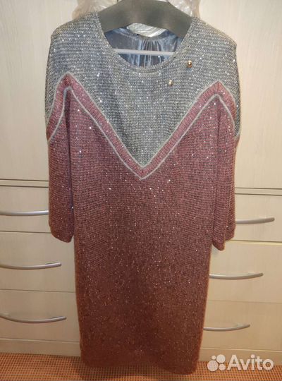 Платье новое,шерсть с пайетками, Condra Delux,48