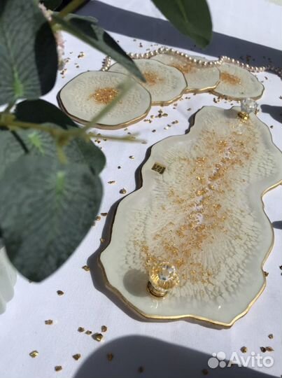 Набор для сервировки из эпоксидной смолы