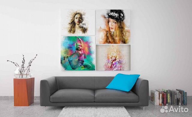 Широкоформатная интерьерная печать. Постеры, Холст