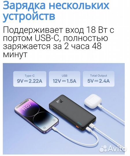 Внешний аккумулятор Baseus 20w 20 000 mAh