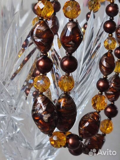 Бусы. Художественное стекло. Чехословакия